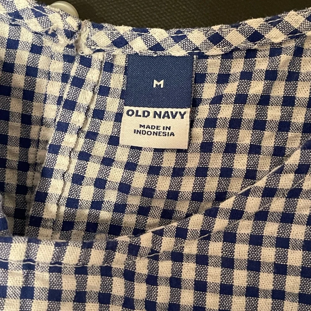 Old Navy Blue and White Gingham Dress - Picture 2 of 2
